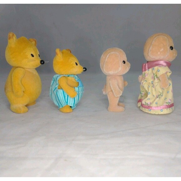 Sylvanian Calico Critters Woodez lot Of 4 ~Toy Poodle, Foxes Are Missing Tails - Picture 2 of 15